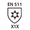 EN511-X1X, cold resistant, cold contact leve 1