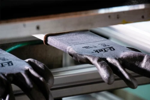 Customized heat transfer printing service for OEM branded safety gloves