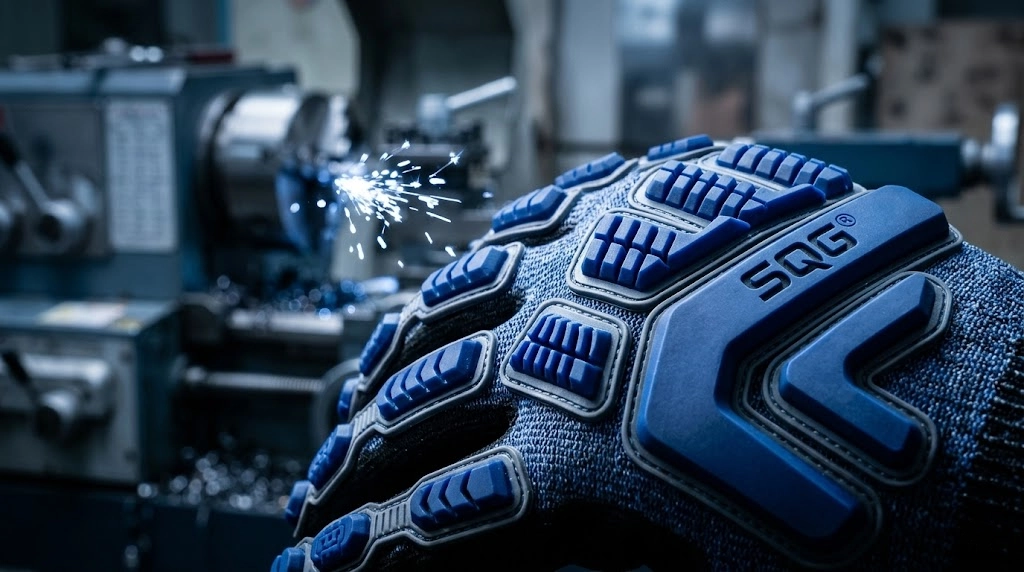 SQG high-protection industrial fleet demonstrating heavy duty cut resistant and TPR impact resistant capabilities.