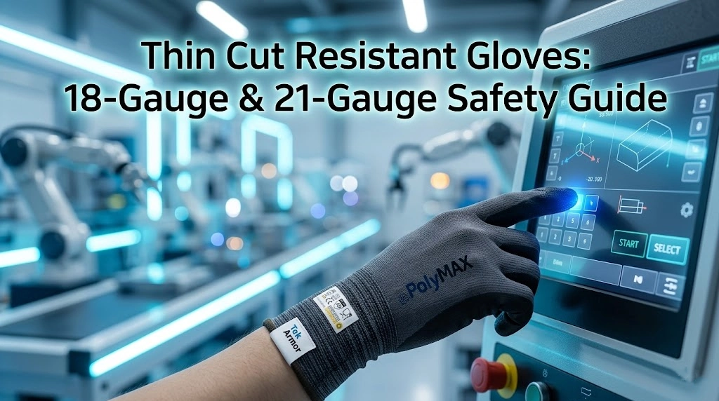 Best 18-gauge and 21-gauge thin cut resistant gloves for industrial safety compliance