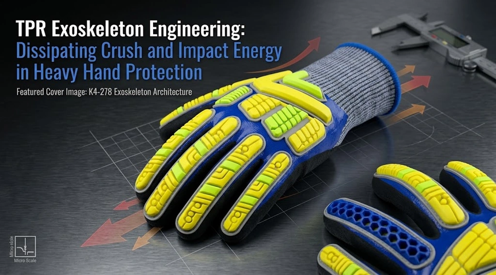 tpr impact gloves engineering featuring bionic flex grooves and cellular energy dissipation chambers